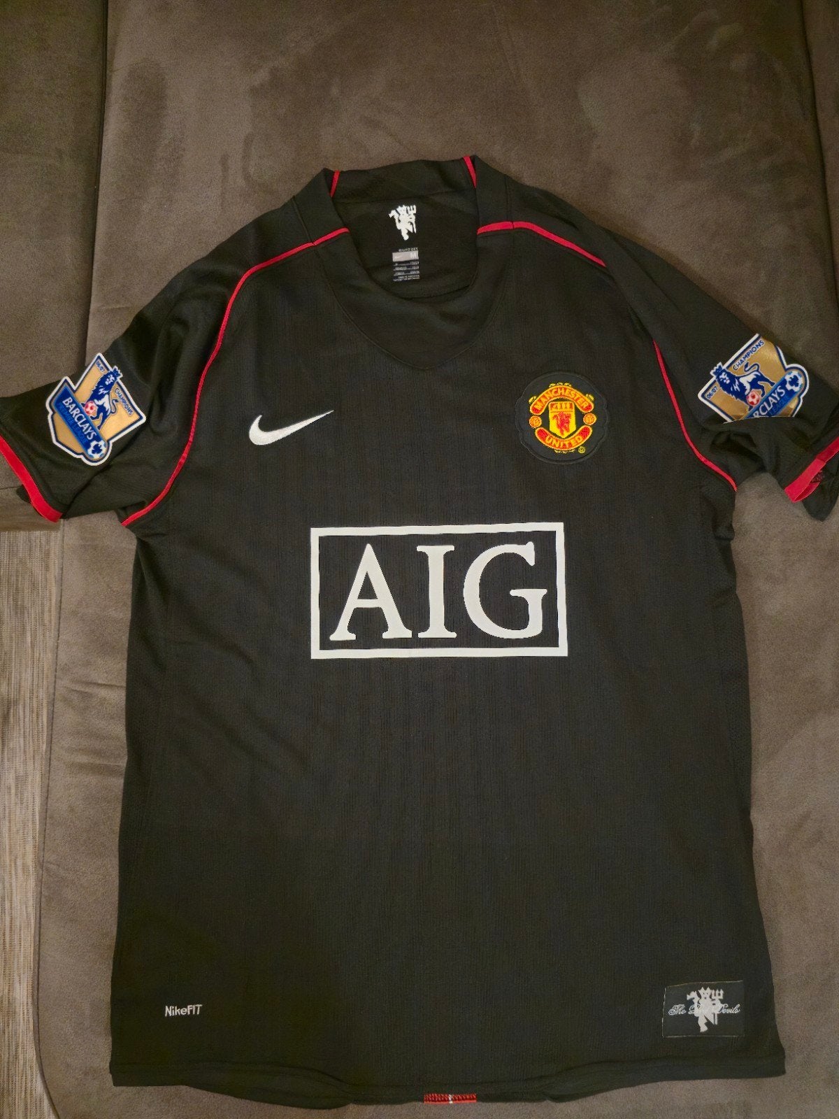 Voetbalshirt Ronaldo #7 Man Utd Zwart 2007/2008 - Maat M, Maat M, Ophalen of Verzenden, Nieuw, Shirt