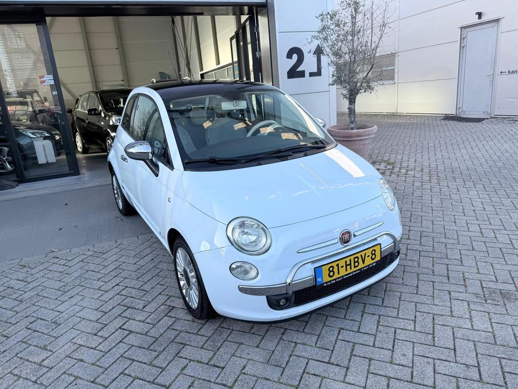 Fiat 500 1.2 Lounge AIRCO! PANO! BABY BLAUW! NAP! INRUIL MOG, Voorwielaandrijving, Stof, Gebruikt, 1242 cc