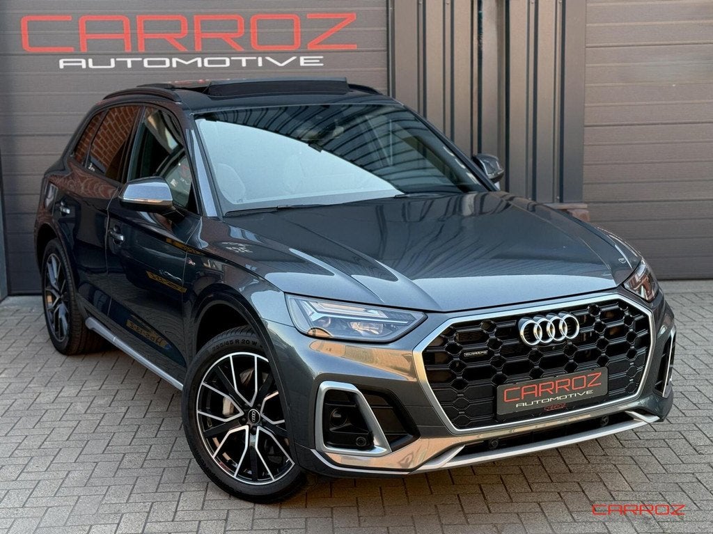Audi Q5 50 TFSI e S Line Pano CarPlay 360 ACC Stuurverwarmin, Auto's, Audi, Automaat, Gebruikt, 4 cilinders, Alcantara