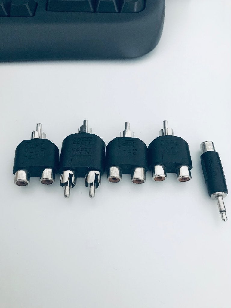 Audio adapter set: RCA naar RCA en 3.5mm jack, Ophalen of Verzenden, Gebruikt, Minder dan 2 meter, Overige kabels