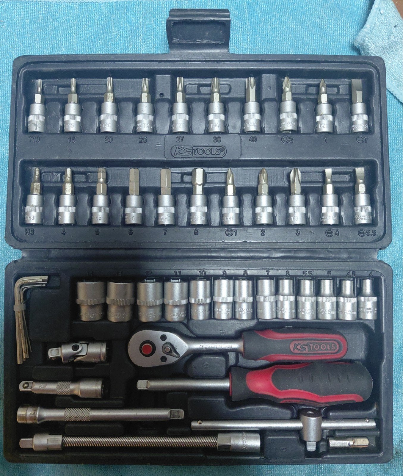 KS Tools doppendoos met ratel en bits, Doe-het-zelf en Verbouw, Ophalen of Verzenden, Gebruikt, Gereedschapsset, Overige merken