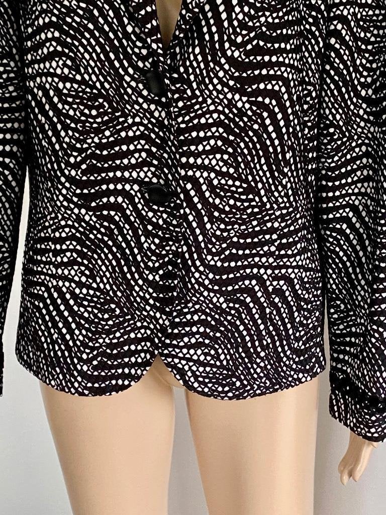 J534 Sommermann mt. 42=L jasje blazer colbert vest zwart/wit, Kleding | Dames, Sommermann, Zwart, Maat 42/44 (L), Ophalen of Verzenden