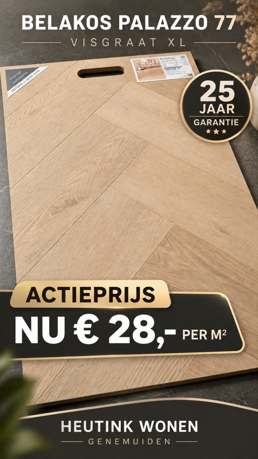 BELAKOS PVC-VLOER VISGRAAT PALAZZO 77

Prachtige extra matte, 75 m² of meer, Overige typen, Nieuw, Ophalen of Verzenden