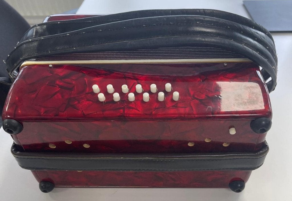 Stella accordeon 12 bassen, 2 octaven, Overige merken, Gebruikt, Overige formaten, Met koffer