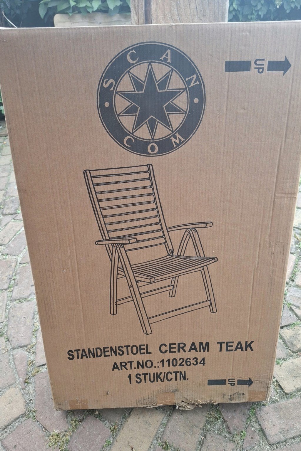 Nieuwe Scancom Teak Verstelbare Tuinstoel, Ophalen, Nieuw, Teakhout
