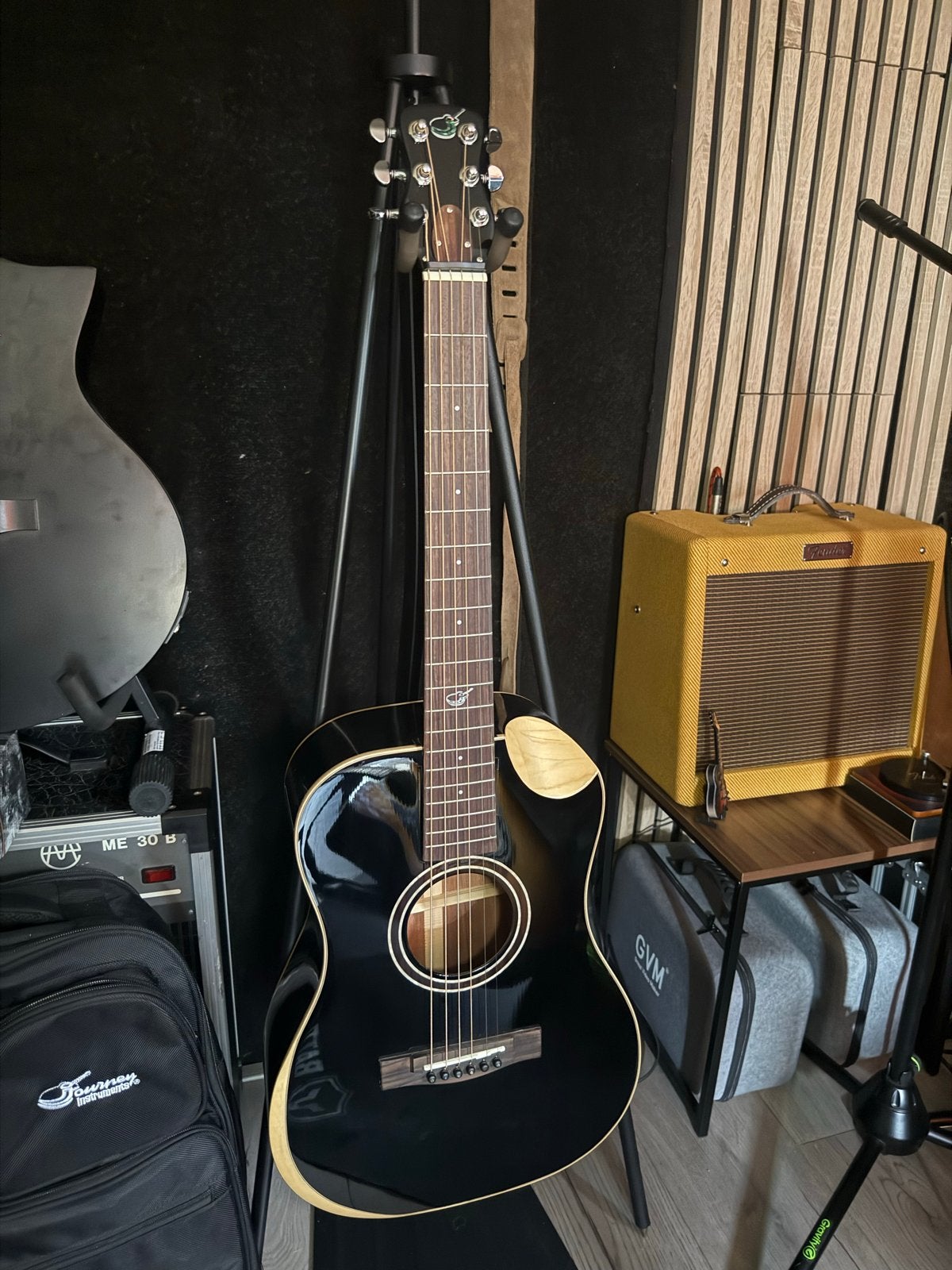 Journey Instruments OF412BKC Black Limited reisgitaar, Muziek en Instrumenten, Ophalen of Verzenden, Zo goed als nieuw, Western- of Steelstringgitaar