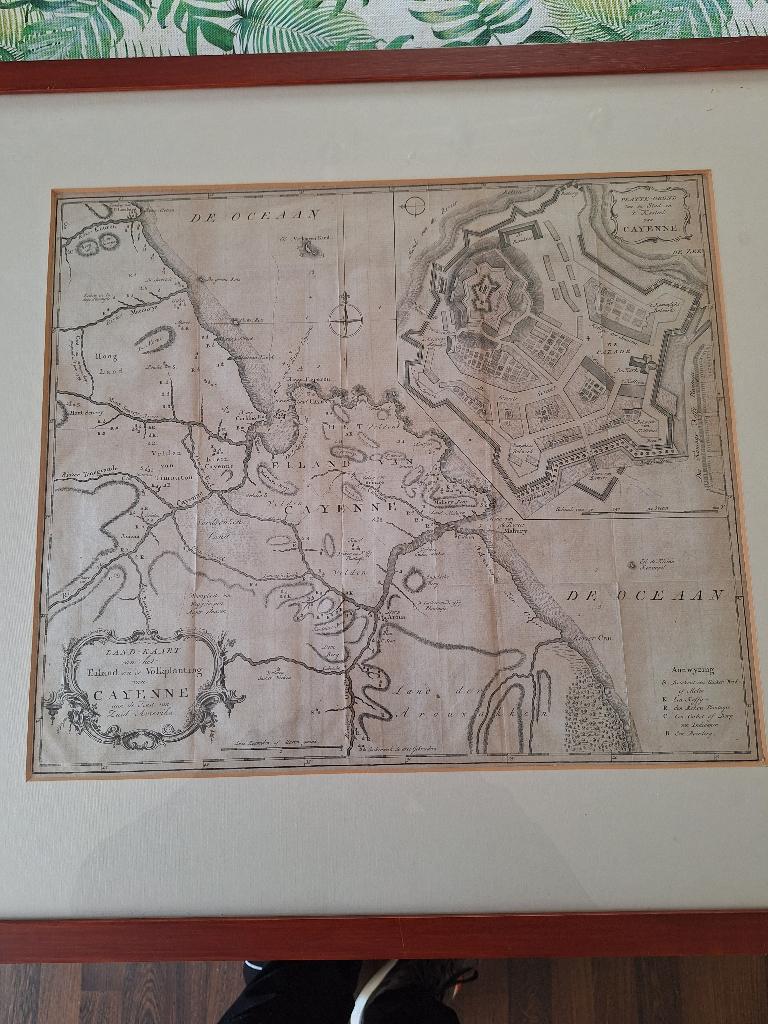 Landkaart cayenne  zuid amerika 1776, Gelezen, Ophalen of Verzenden, Landkaart, 1800 tot 2000