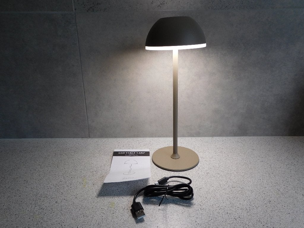 Led Tafellamp Oplaadbaar 11x28,5 cm. JENS Living, Beige, Kunststof, Overige merken, 28 cm