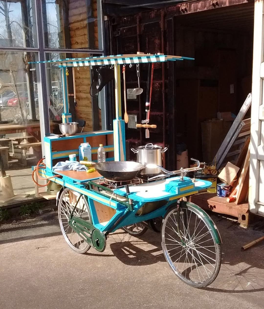 Unieke Food-Fiets Currykar / Pannenkoekenfiets - Koken op G, Ophalen, Gebruikt