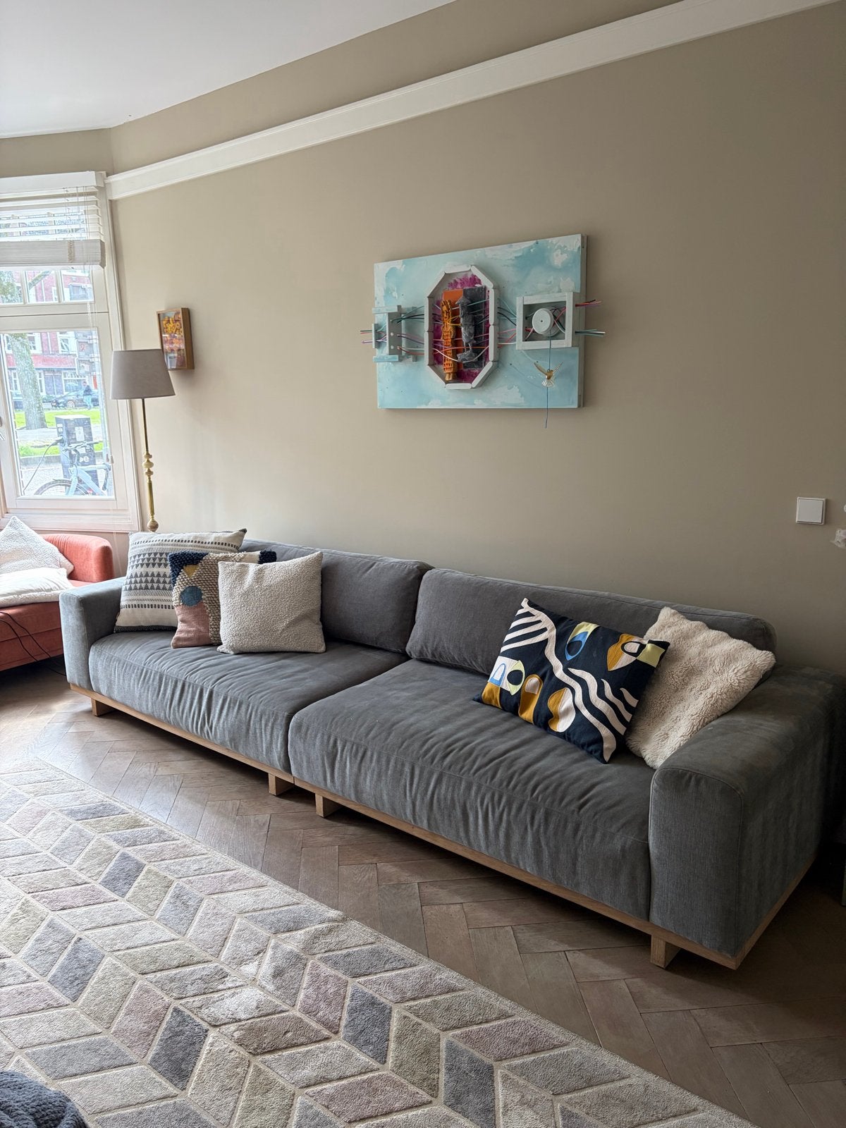 Sofacompany - Aya 3,5-zitsbank | Planet Grey Green, Ophalen, 250 tot 300 cm, Gebruikt, 75 tot 100 cm