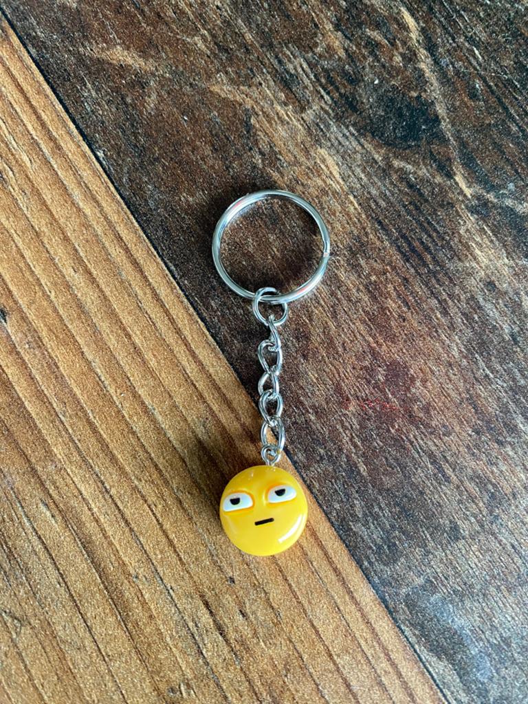 Sleutelhanger emoji 'wat dan nog' - Geel, Verzamelen, Sleutelhangers, Ophalen of Verzenden, Zo goed als nieuw, Overige typen