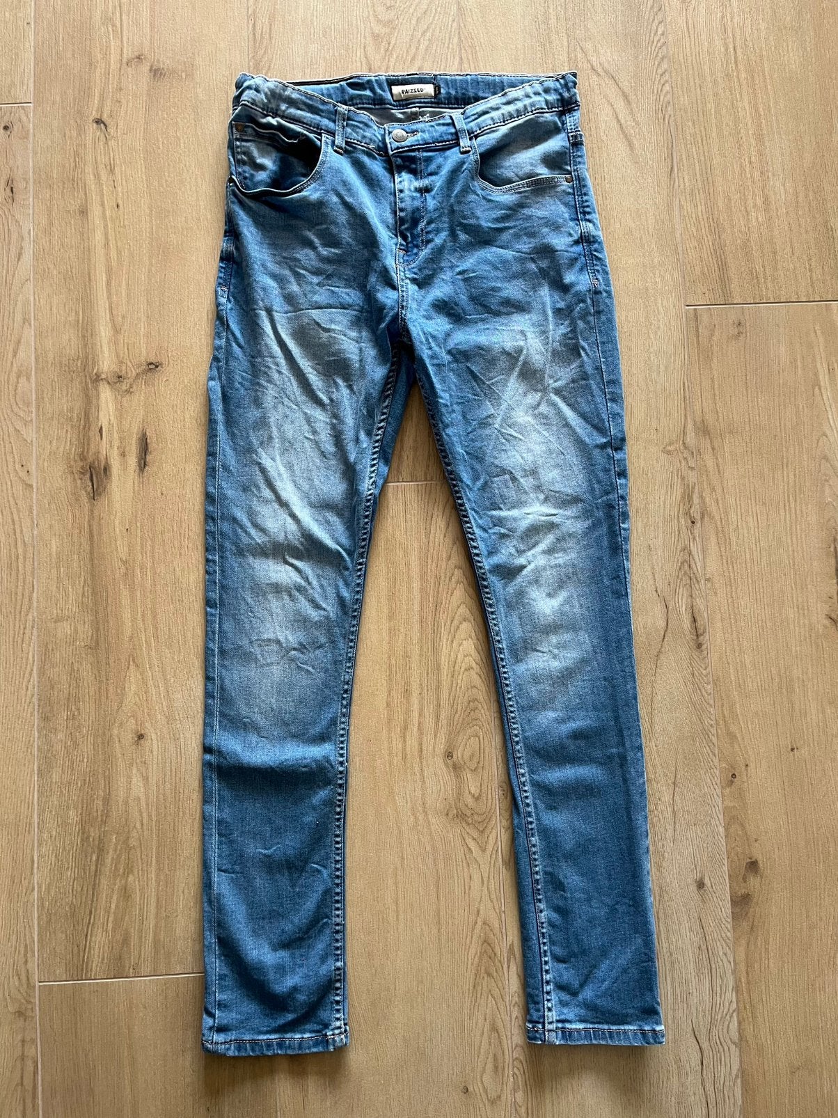 Skinny jeans mid-blauw | Jongens | Maat 176, Broek, Ophalen of Verzenden, Zo goed als nieuw, Raizzed