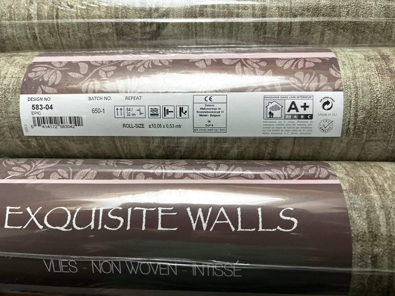 6 Rollen Exquisite Walls Behang - Design 583-04 Epic, Ophalen, 25 tot 50 m², Beige