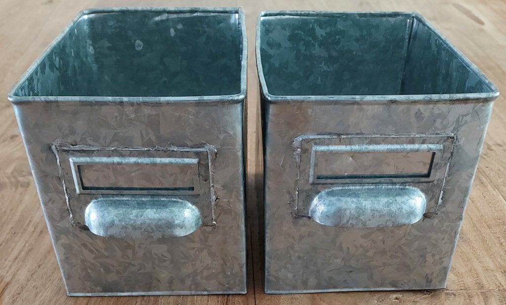 2 industriële metalen bureaubakjes / opbergbakjes, Ophalen of Verzenden, Nieuw