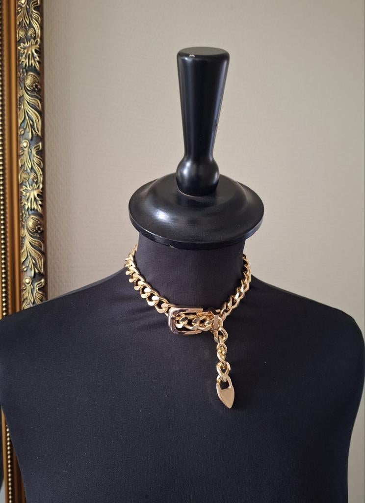Gouden Collar Halsketting, Sieraden, Tassen en Uiterlijk, Kettingen, Met hanger, Ophalen of Verzenden, Zo goed als nieuw, Goud