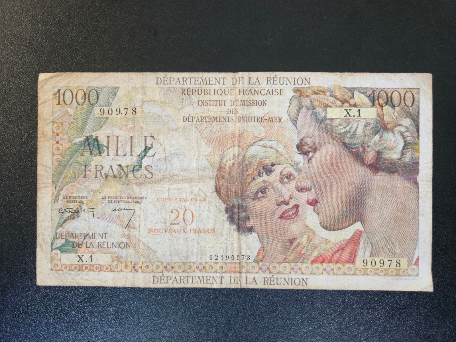 Reunion pick 55a 20 nouveaux francs 1967, Ophalen of Verzenden, Overige landen, Los biljet