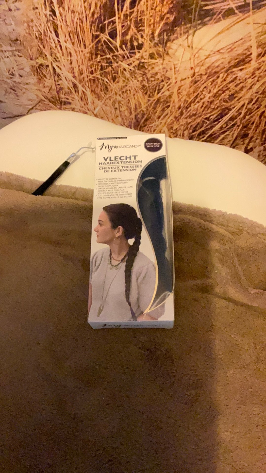 Vlecht  haar extension kleur  zwart bruin, Ophalen of Verzenden, Nieuw, Pruik of Haarverlenging