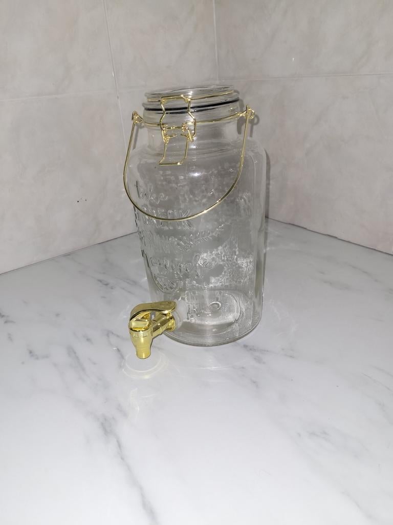 Glazen drankdispenser met kraantje, Ophalen of Verzenden, Zo goed als nieuw