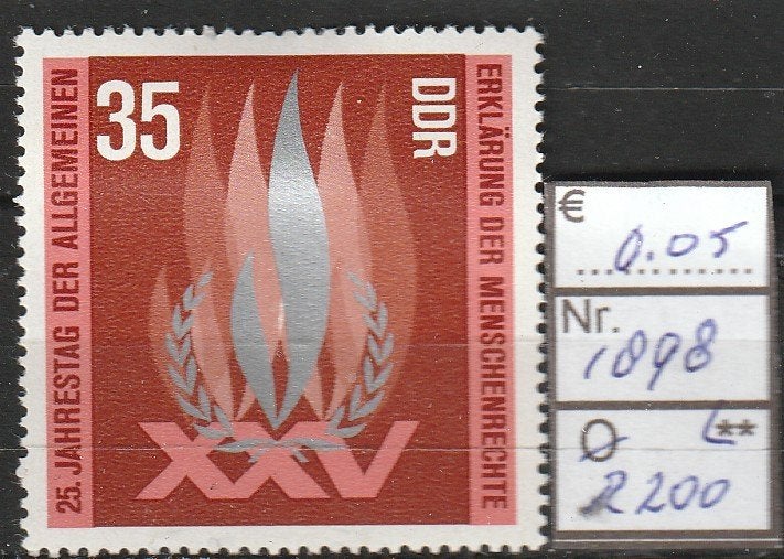 DDR Mensenrechten Michel 1898 Nr.R200p, Verzenden, DDR, Postfris
