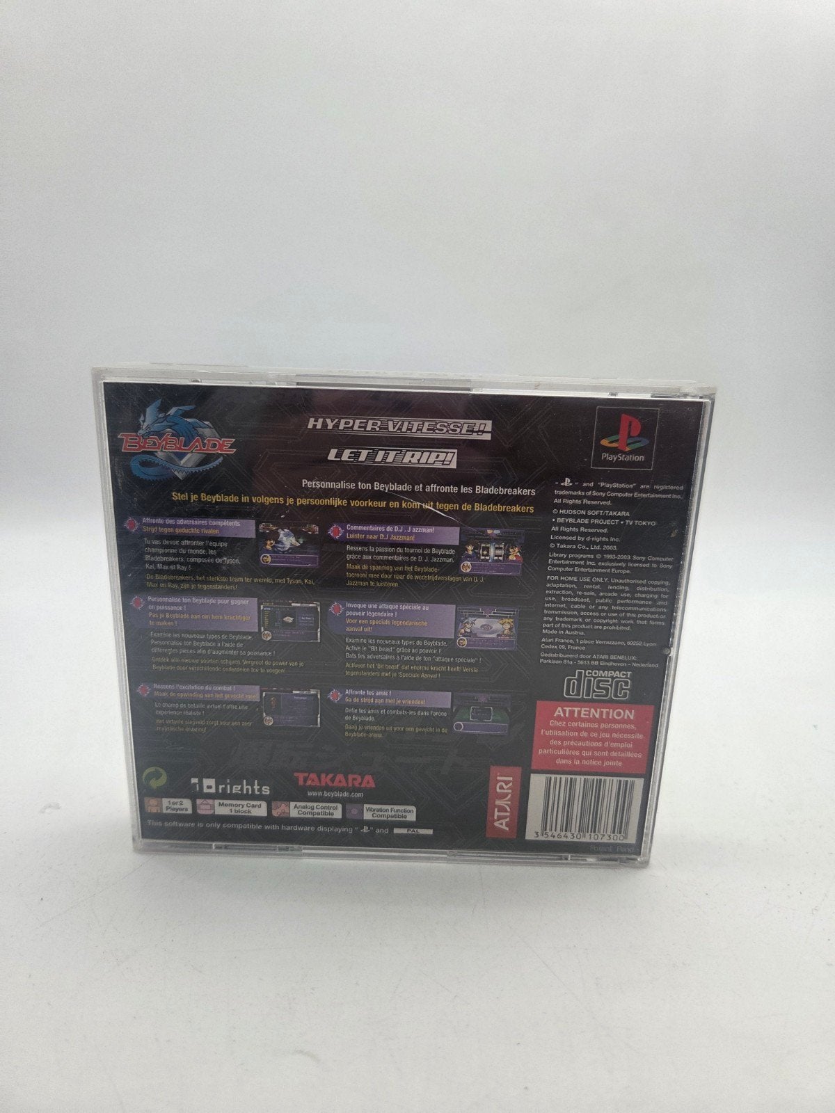 Beyblade Hyper Vitesse Let It Rip! PlayStation 1 PS1, Gebruikt, Vechten, Atari, 1 speler