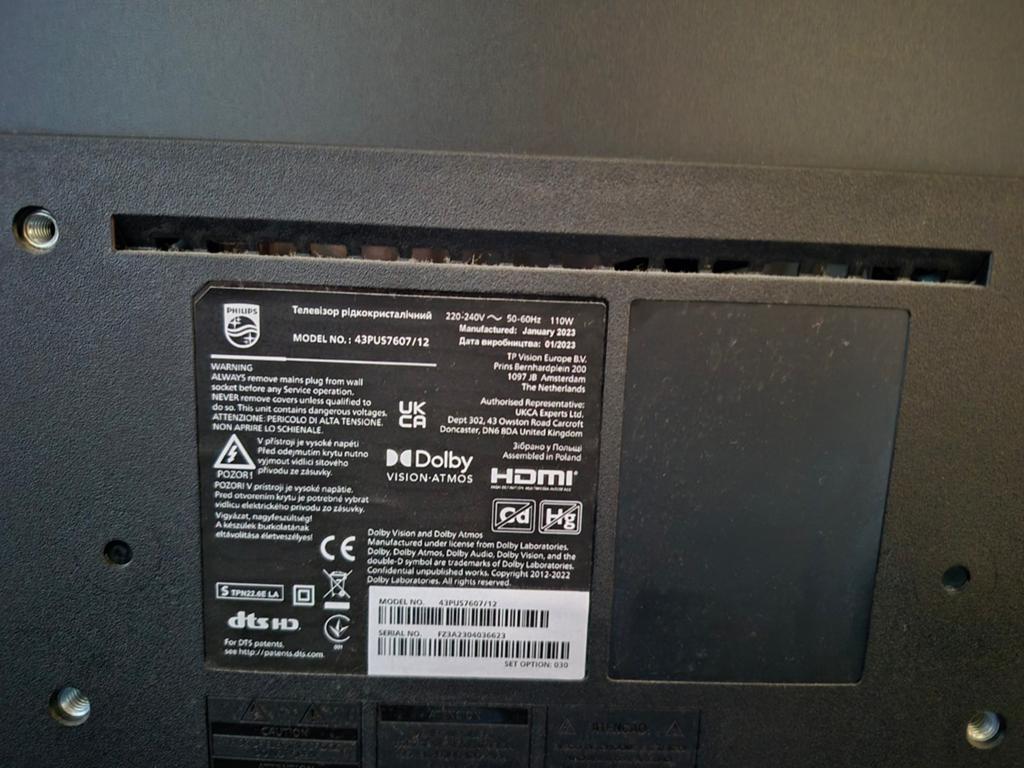 Philips 43PUS7607/12 4K UHD Smart TV, Ophalen, Philips, LED, 50 Hz