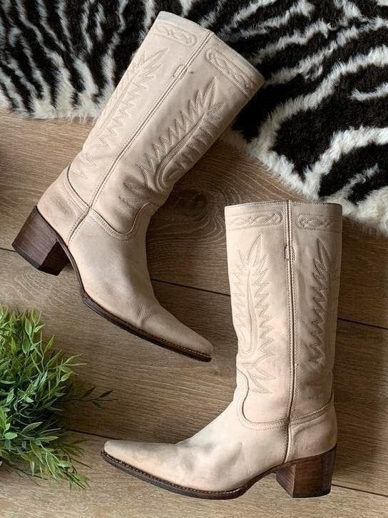Sendra retro boots blokhak 39 campus boots cowboylaarzen, Hoge laarzen, -, Beige, -