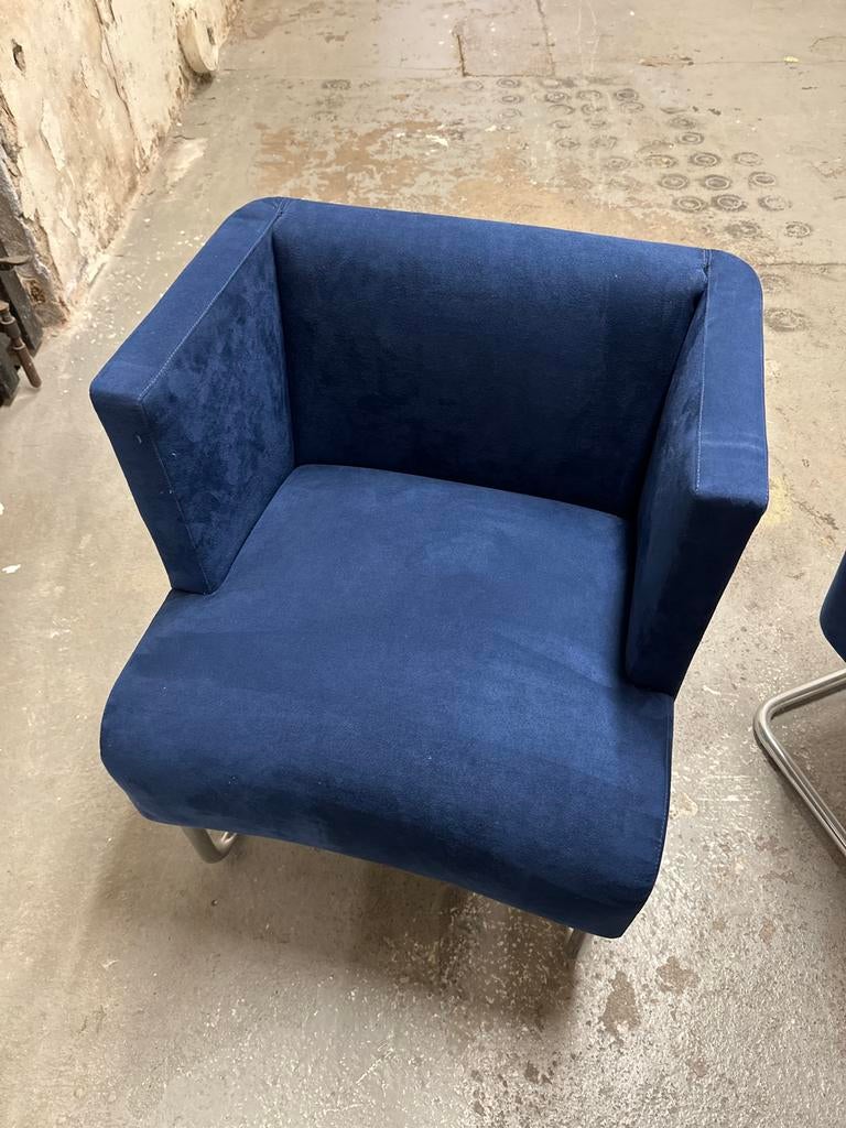 Stijlvolle donkerblauwe stoelen - Comfortabel en modern, Huis en Inrichting, Stoelen, Ophalen, Gebruikt, Blauw, Eén