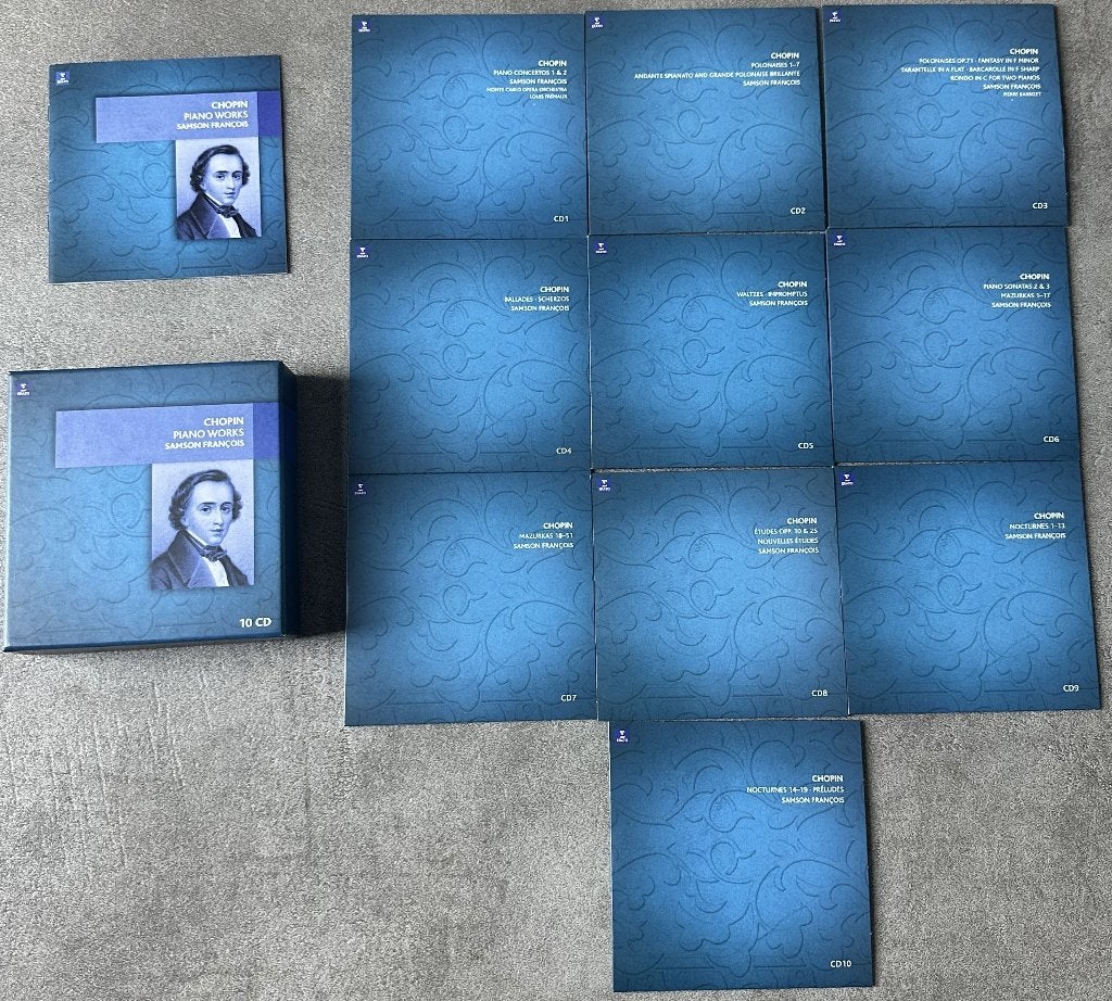 CHOPIN - PIANO WORKS - SAMSON FRANCOIS - BOX 10 CD´S, Chopin, Overige typen, Ophalen of Verzenden, Zo goed als nieuw