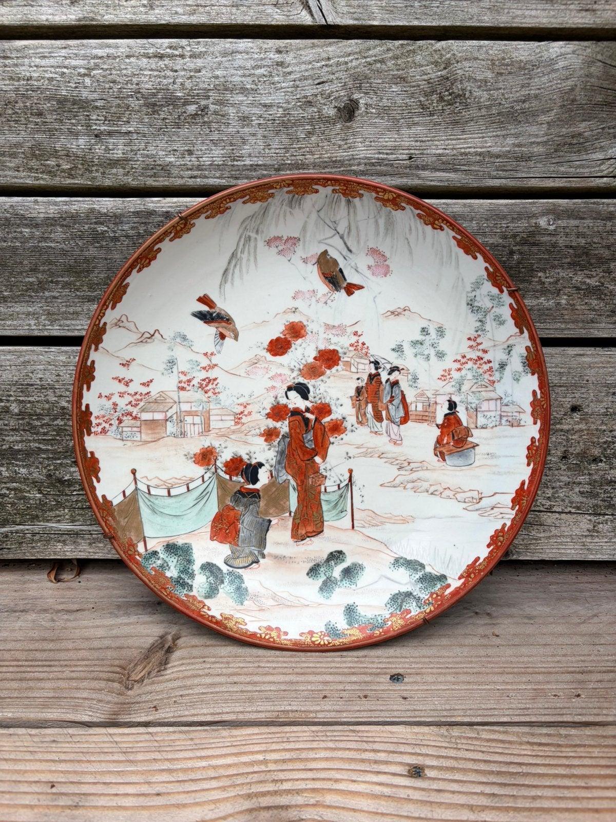 Japans Kutani / wandbord 30cm dia, Ophalen