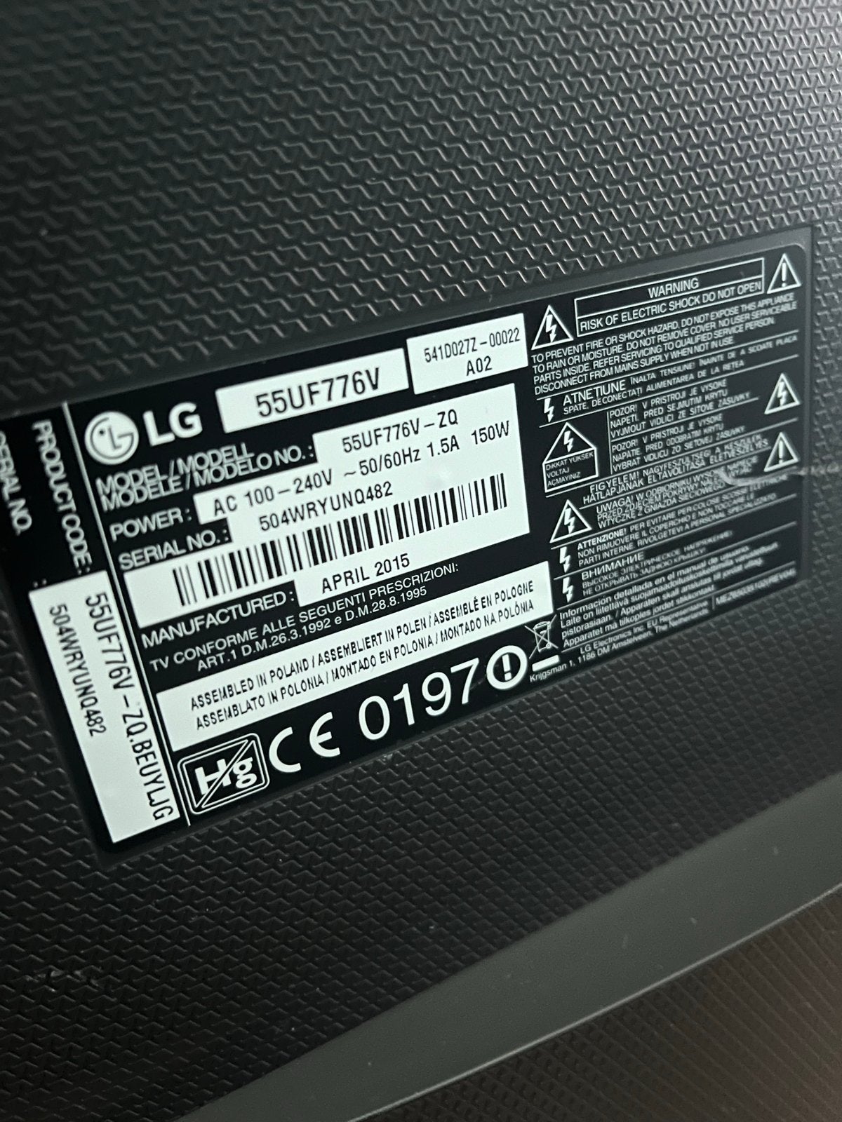 LG 55UF776V 55 inch 4K UHD Smart TV, Audio, Tv en Foto, Televisies, Ophalen, 50 Hz, 100 cm of meer, 4k (UHD)