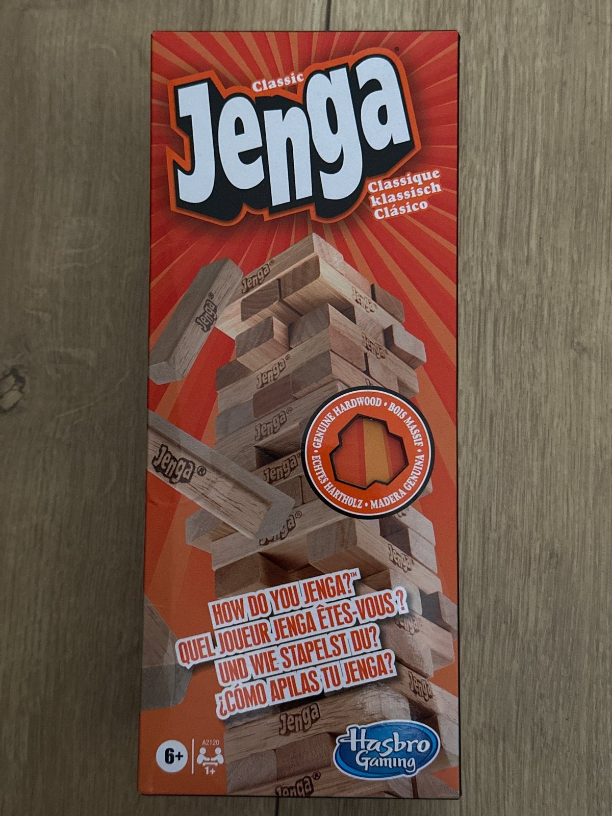 Jenga Classic - Het Originele Stapelspel van Hasbro Gaming, Een of twee spelers, Ophalen, Zo goed als nieuw