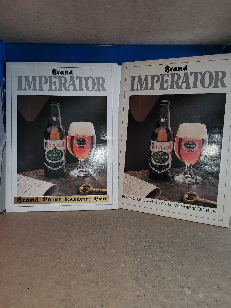 Setje Brand bier Imperator Display kaarten, Ophalen of Verzenden, Zo goed als nieuw, Reclamebord, Plaat of Schild, Brand