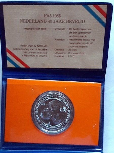 Penning 40 jaar Bevrijding 1985 NMS, Verzenden, Overige materialen, Nederland