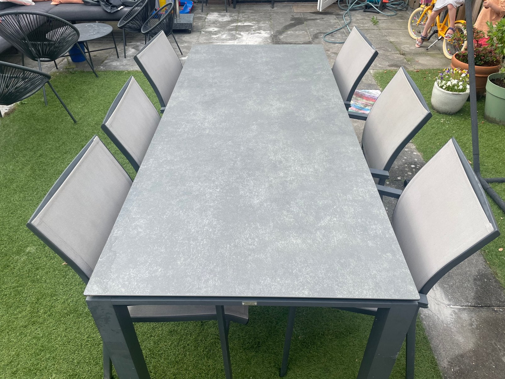 Tuinset voor 6 personen - Eethoek - LIFE Outdoor living, Tuin en Terras, Ophalen, Zo goed als nieuw, Rechthoekig, Aluminium