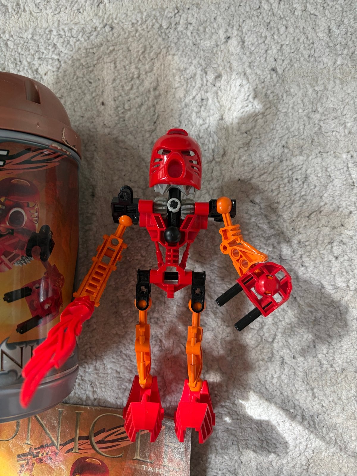 Lego Bionicle Tahu 8534 met bus en instructies, Gebruikt, Bionicle, Compleet, Verzenden