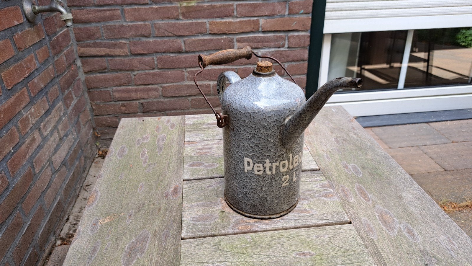 Oud Hollandse petroleum kan - 2 liter, Antiek en Kunst, Ophalen