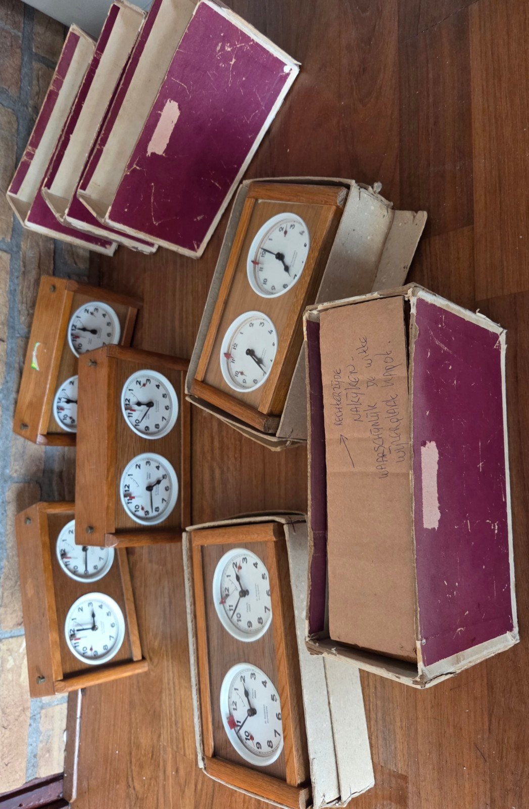 6 Vintage H.Koopman Dordrecht Damklok Schaakklok, Ophalen, Gebruikt