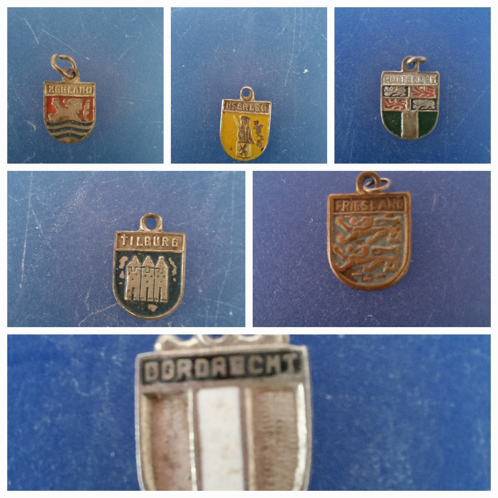 9 Vintage wandelstok bedels., Ophalen of Verzenden, Gebruikt, Stad of Land, Speldje of Pin