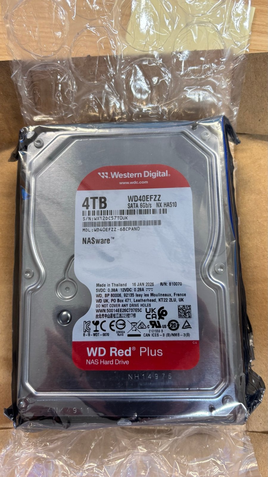 Western Digital WD Red Plus 4TB NAS HDD nog in verpakking!, Computers en Software, Harde schijven, Ophalen, Intern, Server, Nieuw