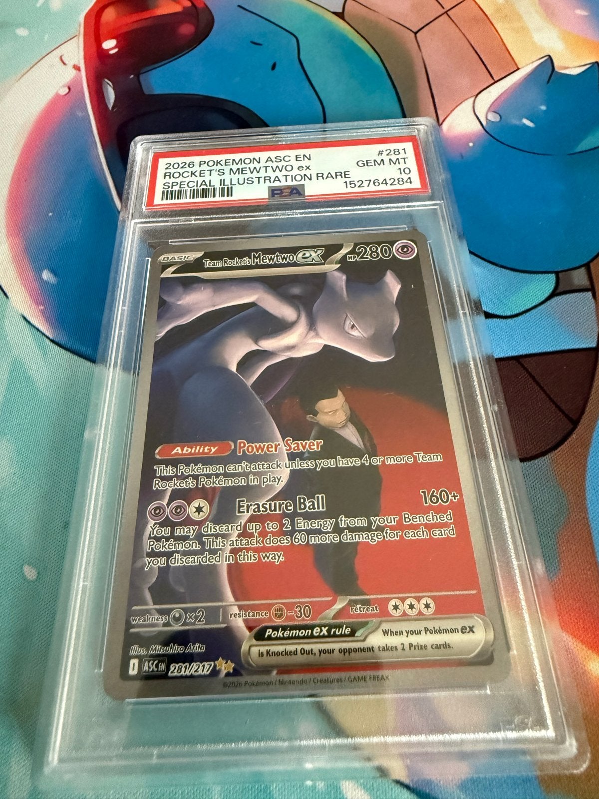 Mewtwo Rocket's ex Special Illustration Rare PSA 10, Ophalen of Verzenden, Nieuw, Losse kaart