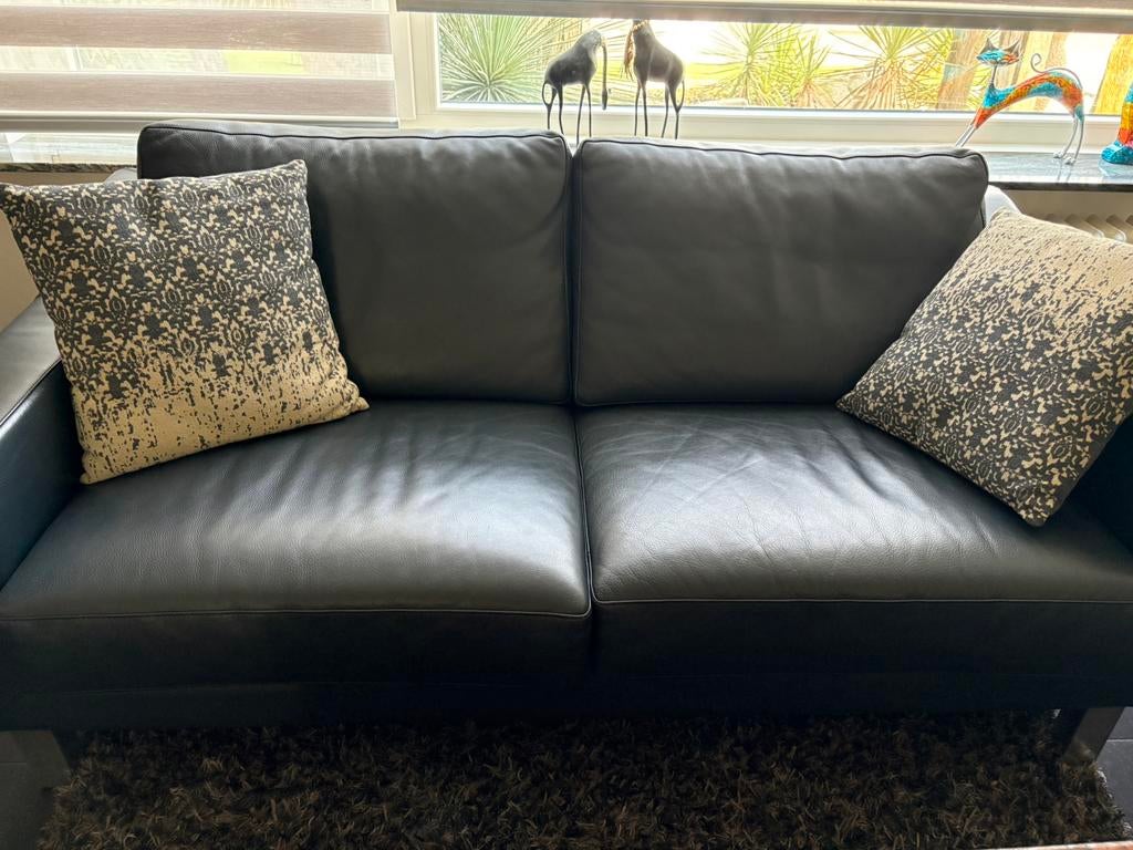 Te koop donkerblauw bankstel, Ophalen, Zo goed als nieuw, 75 tot 100 cm