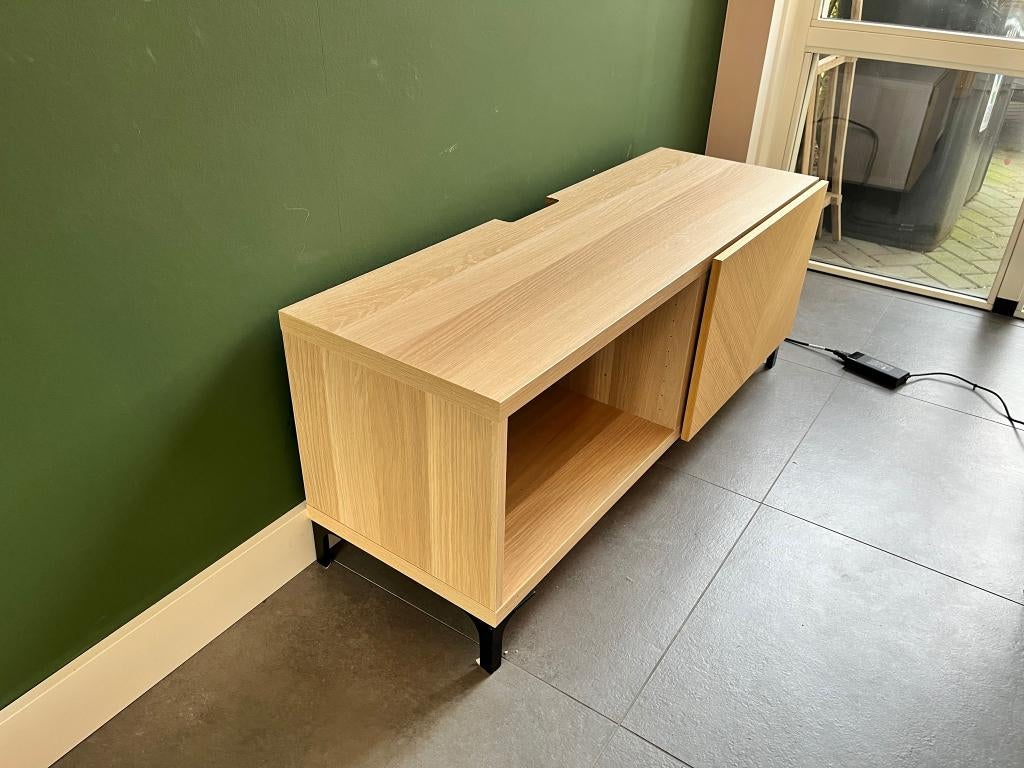 Ikea Besta tv-meubel, Ophalen, 100 tot 150 cm, Eikenhout, Scandinavisch