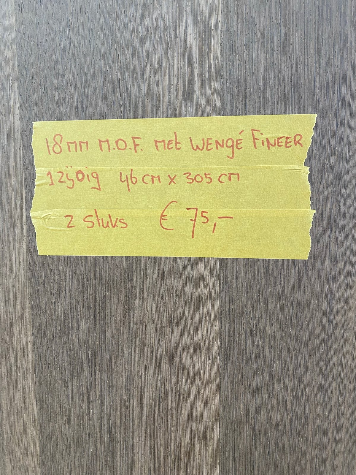 18mm MDF met Wengé Fineer - 2 stuks, Gebruikt, Minder dan 25 mm, Ophalen of Verzenden, Plank