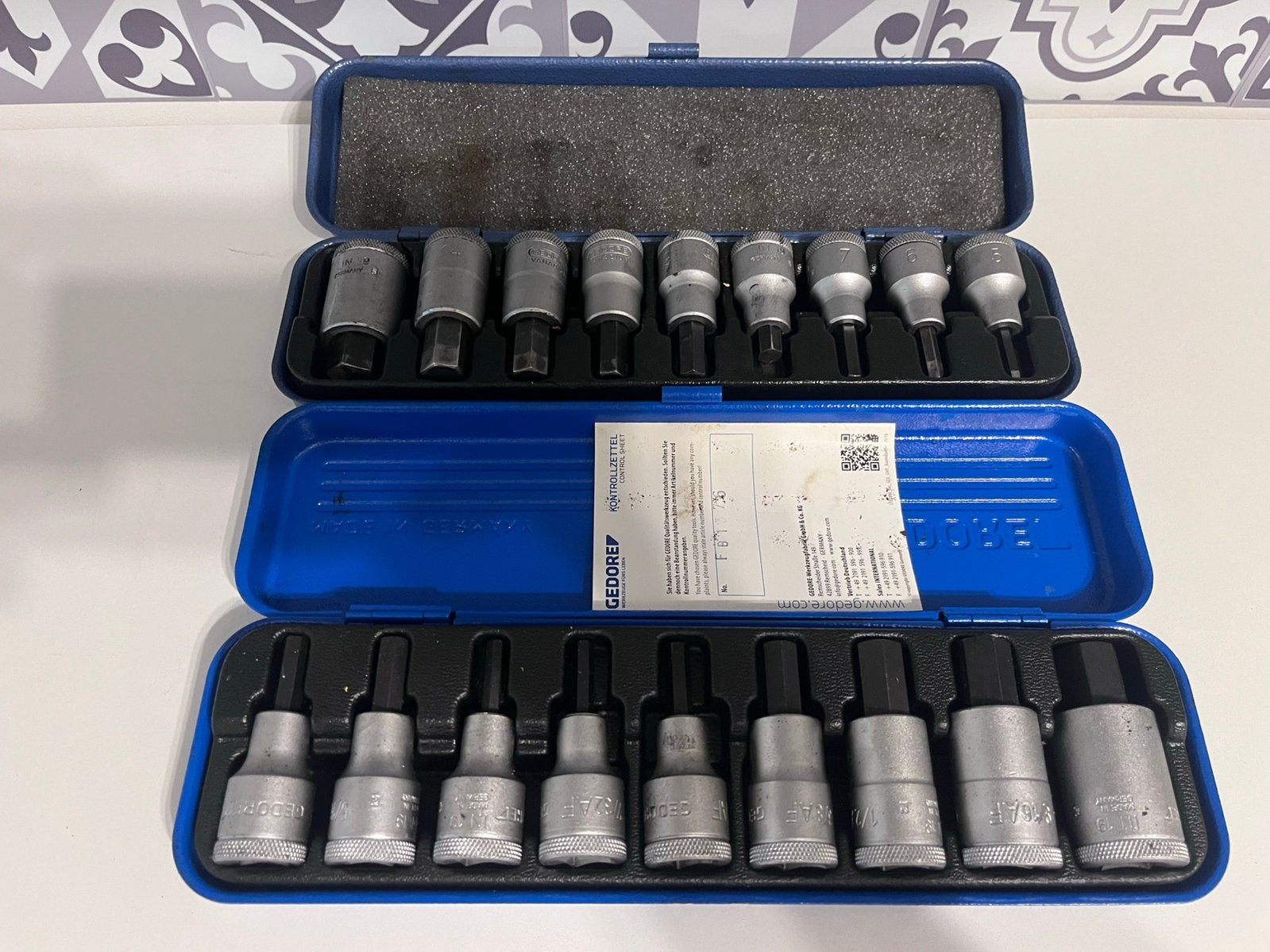 Gedore Inbus Doppensets 1/2’’ Metrisch + AF Inch Compleet, Ophalen, Gebruikt