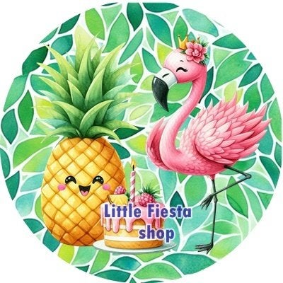 lf929 luxe icing flamingo ananas 18cm eetbare taart print, Ophalen of Verzenden, Nieuw, Taarten, Versiering