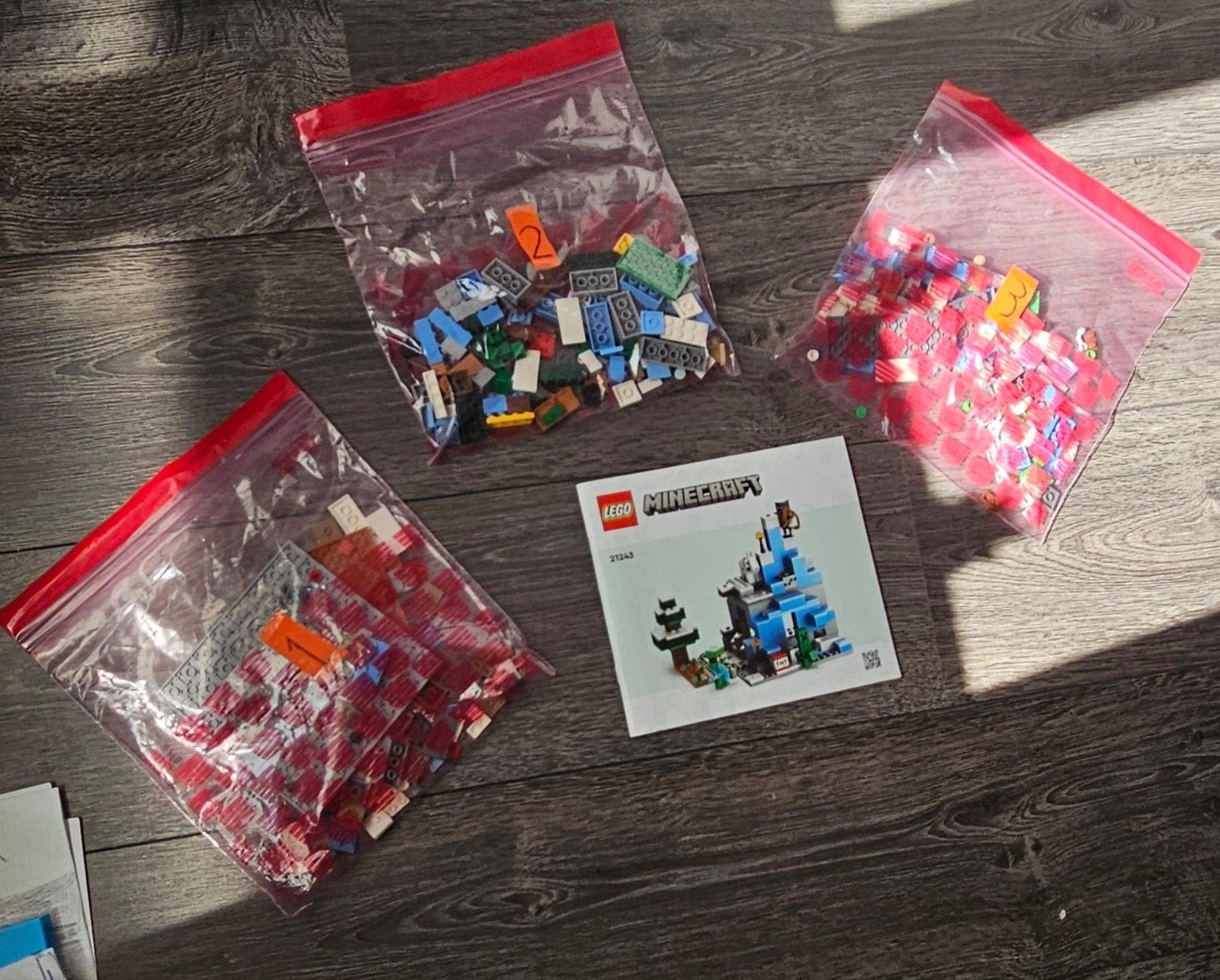Lego Minecraft 21243 - De IJspepieken - Compleet, Gebruikt, Minecraft, Lego, Ophalen of Verzenden