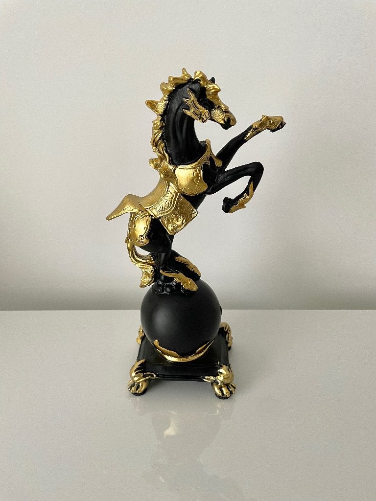 Paarden beeld goud decoratie, Verzamelen, Beelden en Beeldjes, Ophalen of Verzenden, Zo goed als nieuw, Dier