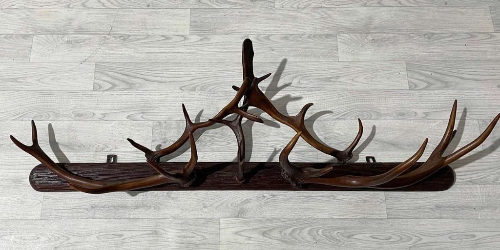 Oude houten GEWEI KAPSTOK - 132 cm breed, Huis en Inrichting, Overige materialen, Gebruikt, Nvt, Minder dan 100 cm