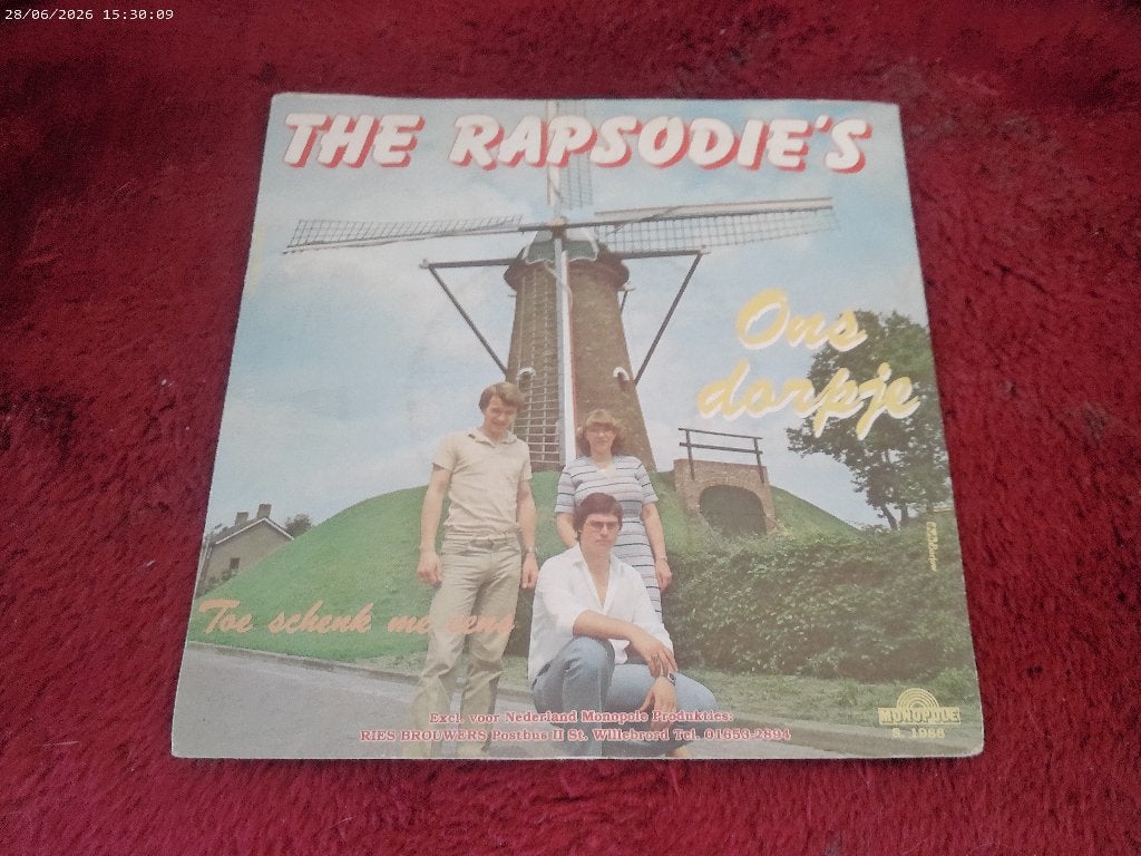 The Rapsodie's - Ons dorpje / Toe schenk me eens, Gebruikt, Fotohoes, 7 inch, Overige typen