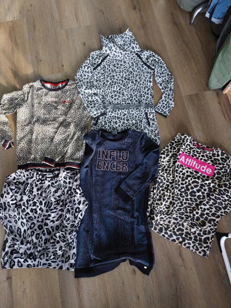 Kledingpakket 3 sweaters + 4x jurkjes/tunieken maat 170 (XS), Kinderen en Baby's, Kinderkleding | Maat 170, Meisje, Ophalen of Verzenden